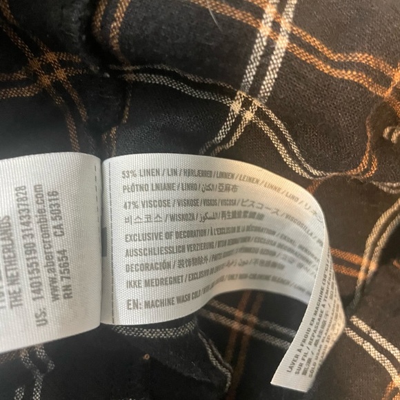 Abercrombie & Fitch Plaid Button Front with Tie Spaghetti Strap Tank Top - Picture 6 of 6